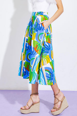 ARE WE THERE YET WOVEN MIDI SKIRT.