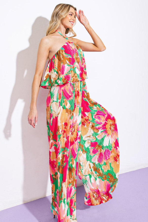 SWING OF THINGS PLISSE JUMPSUIT.