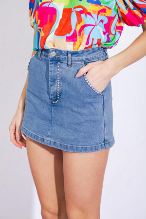 SUNNY ROMANCE DENIM SKORT.