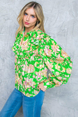 STUCK ON AN ISLAND WOVEN TOP.