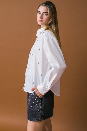 HIT OR MISS POPLIN SHIRT.