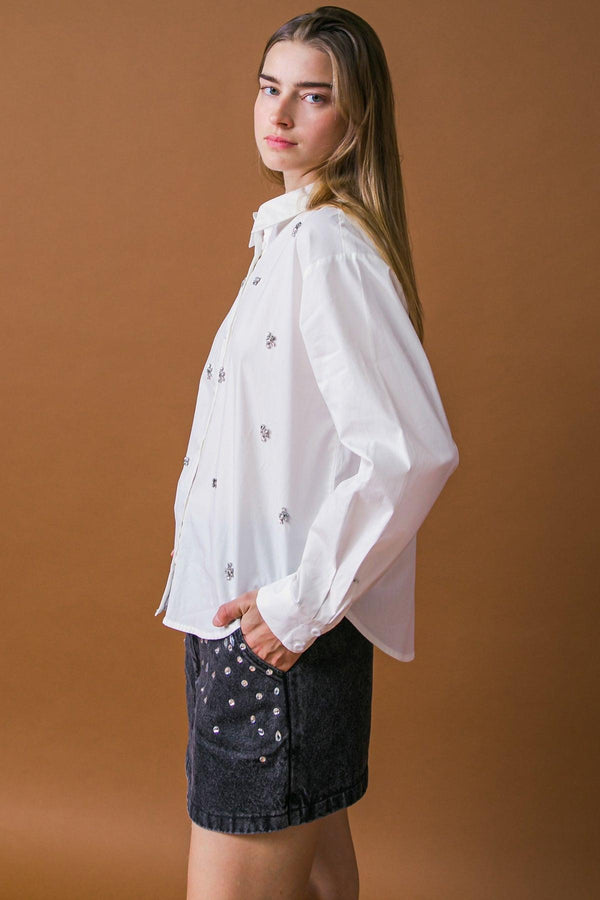 HIT OR MISS POPLIN SHIRT.