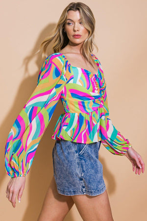 HIT OR MISS WOVEN TOP.