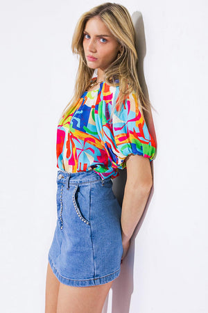 GRACEFUL BEAUTY WOVEN TOP.