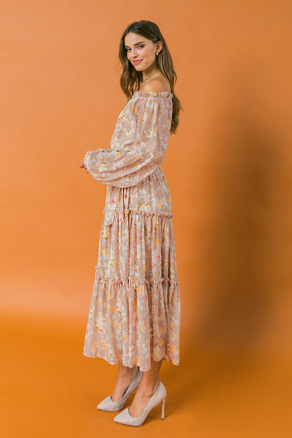 LOST IN THIS MOMENT WOVEN MIDI DRESS