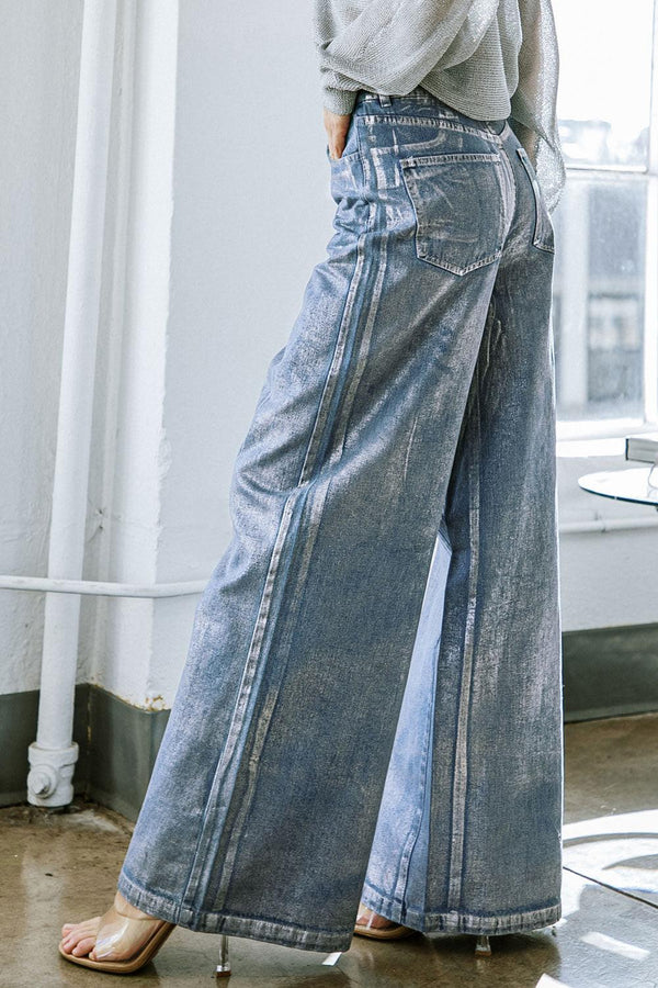 PEACE AND JOY DENIM PANTS.
