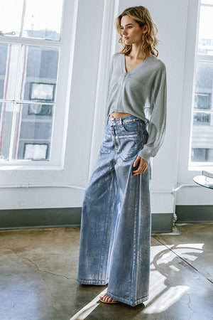 PEACE AND JOY DENIM PANTS.