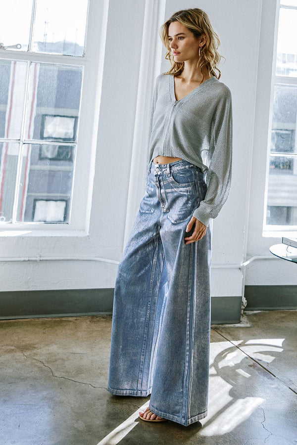 PEACE AND JOY DENIM PANTS.