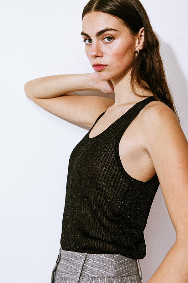 BLISSFUL LOVE WOVEN TANK TOP.