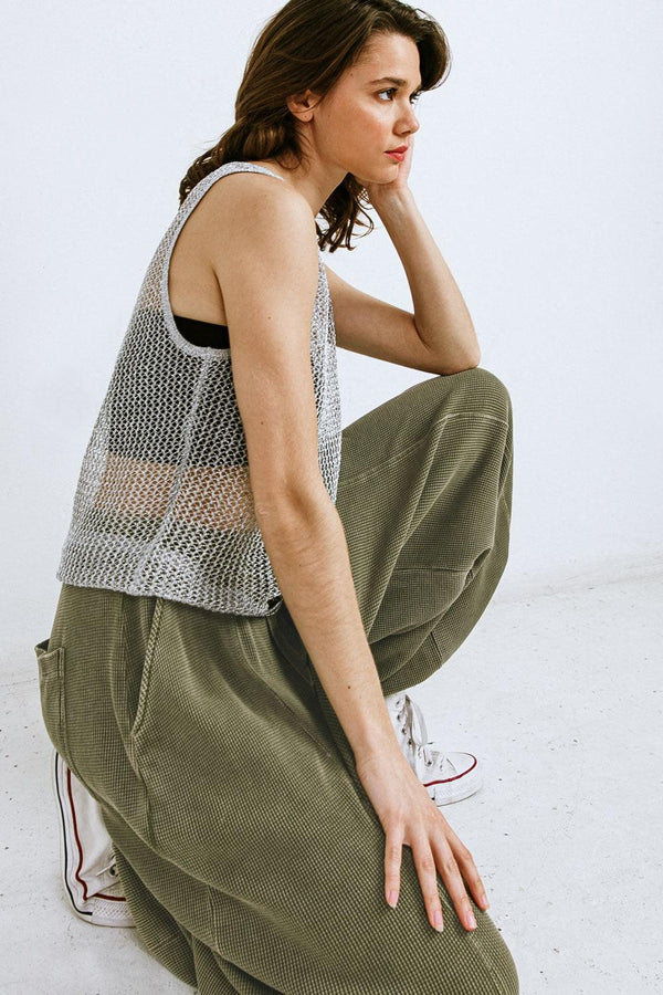 LOST IN THE WAVES WOVEN TANK TOP.