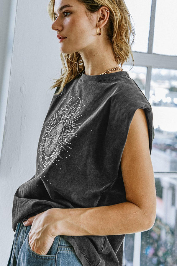 MY OWN PLANS WASHED KNIT TOP.