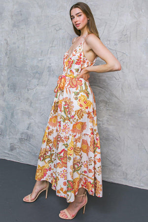 WE GO UP WOVEN MIDI DRESS.