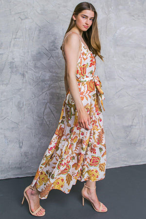 WE GO UP WOVEN MIDI DRESS.