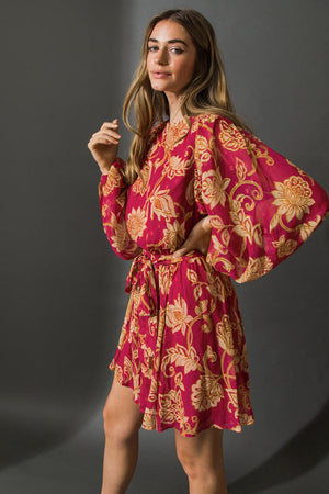 ONE THAT GOT AWAY WOVEN MINI DRESS.