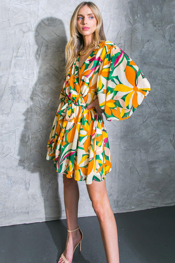 DARING HEART WOVEN MINI DRESS.