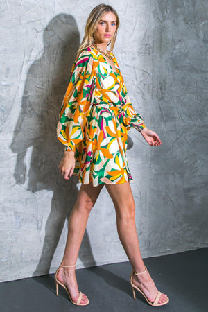 DARING HEART WOVEN MINI DRESS.
