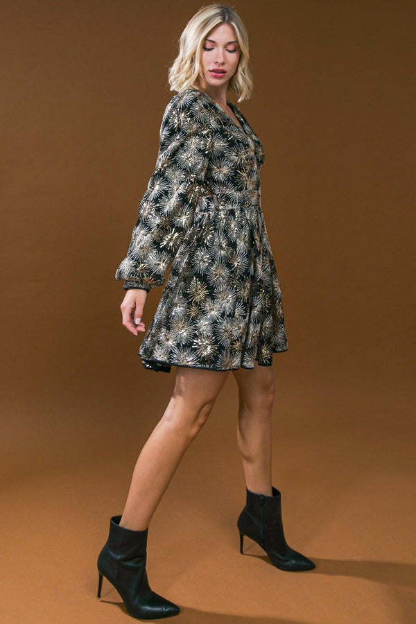 STRAIGHT TO BUSINESS SEQUIN MINI DRESS.