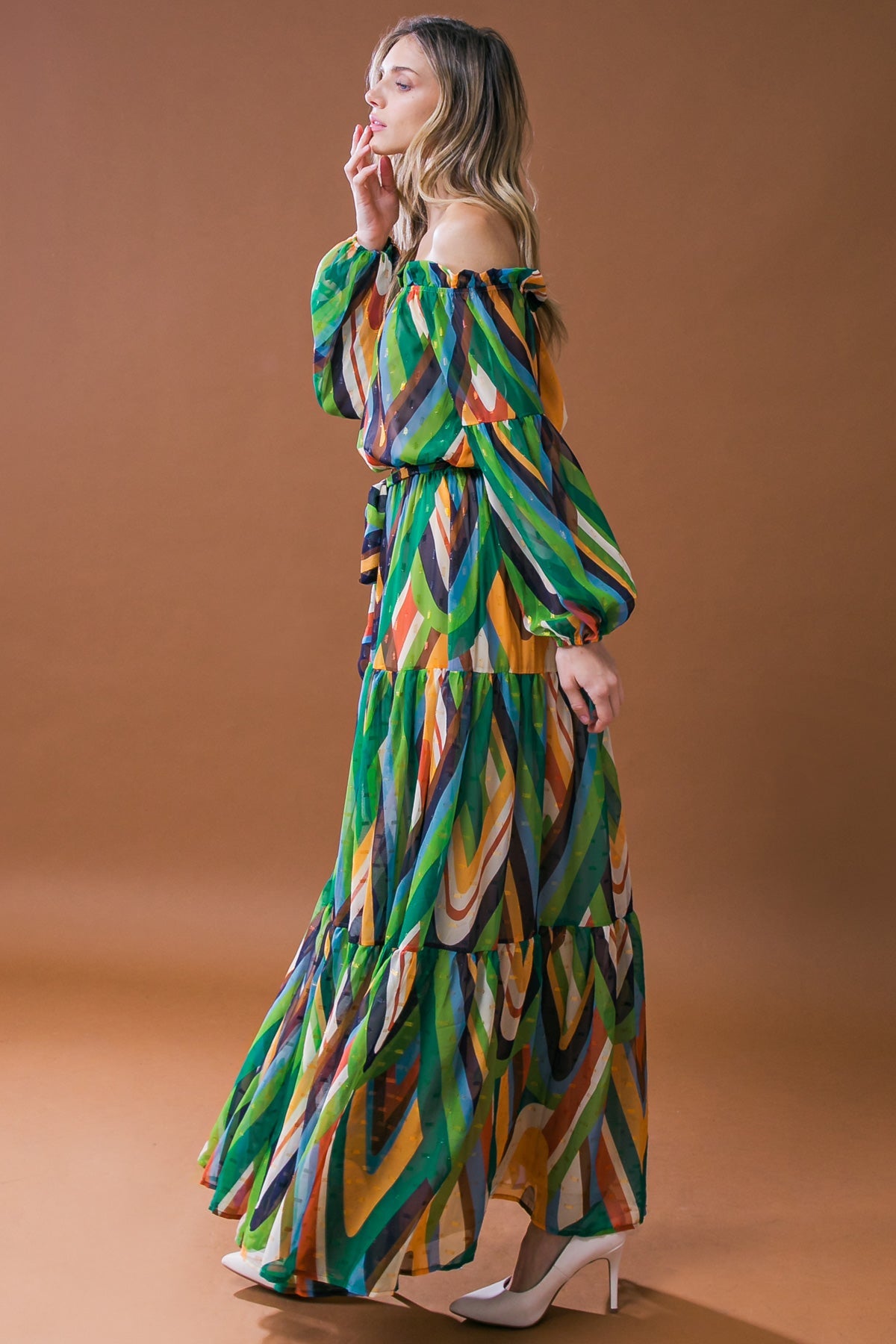 TIME ROLLS BY WOVEN MAXI DRESS