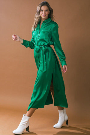 IT'S YOUR PLACE WOVEN MIDI DRESS.