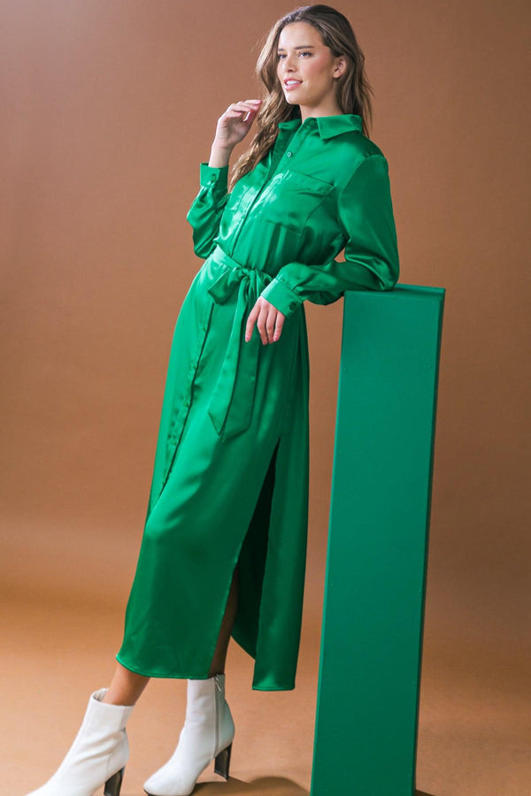 IT'S YOUR PLACE WOVEN MIDI DRESS.