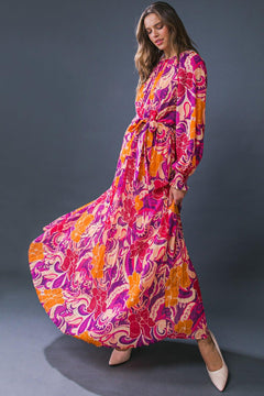 CHANGING LOCATIONS WOVEN MAXI DRESS.