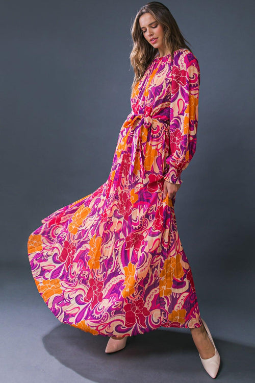 CHANGING LOCATIONS WOVEN MAXI DRESS.