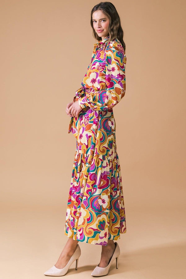 MY EYES ON YOU WOVEN MIDI DRESS.