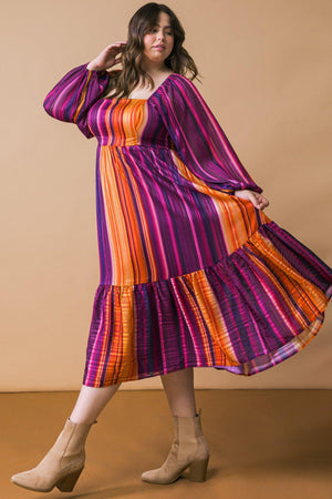EVERYTHING YOU NEEDED WOVEN MIDI DRESS.