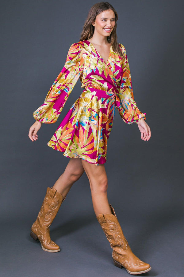 ALL FALL LONG WOVEN MINI DRESS.