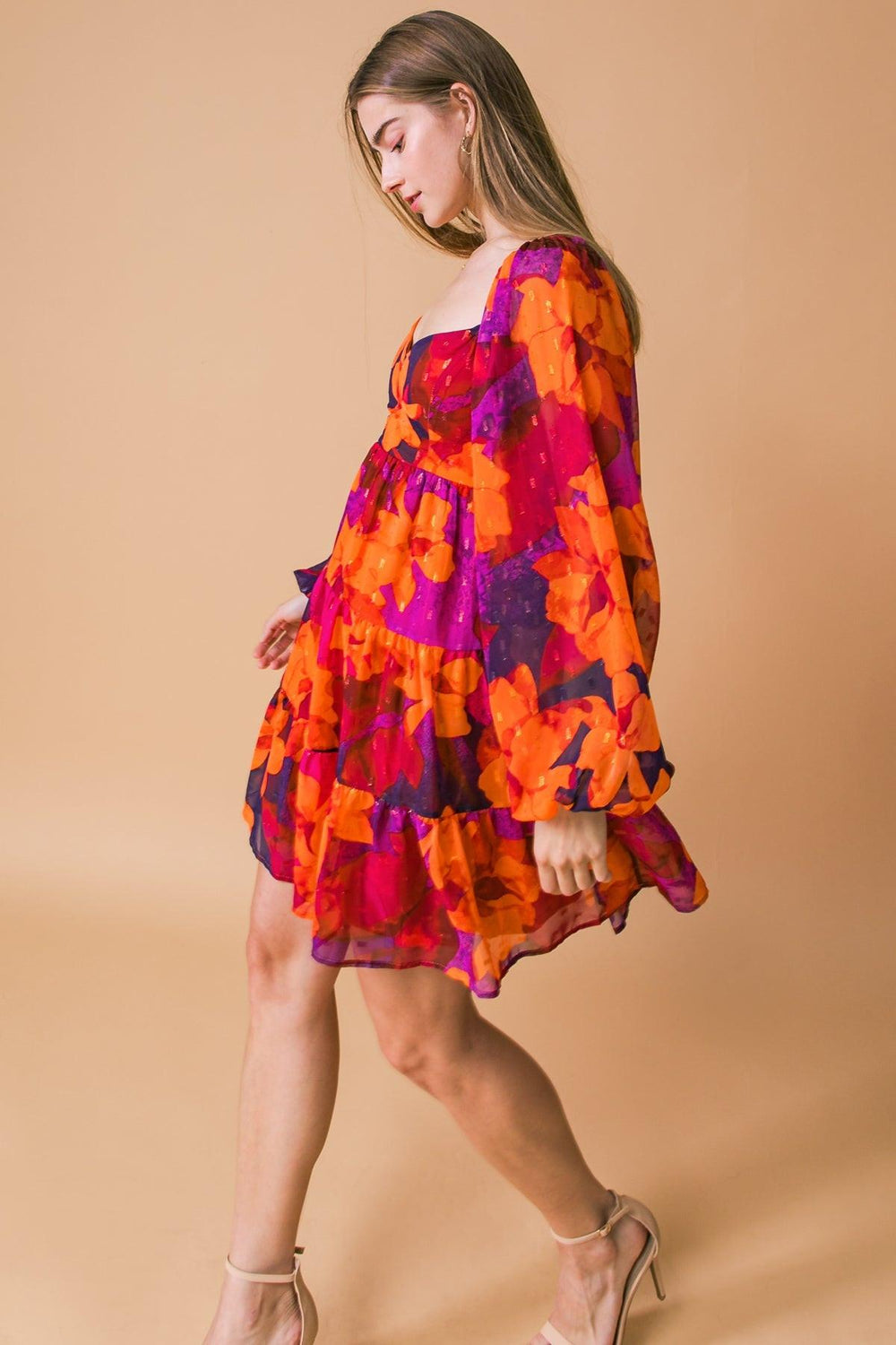 GOOD FLOWS TO ME WOVEN MINI DRESS.