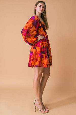 GOOD FLOWS TO ME WOVEN MINI DRESS.
