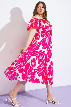 LOVE SCRIPT WOVEN MIDI DRESS.