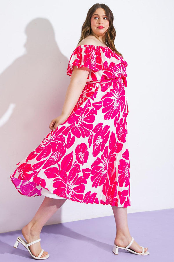 LOVE SCRIPT WOVEN MIDI DRESS.