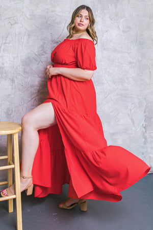OUT IN THE COUNTRY WOVEN MAXI DRESS.