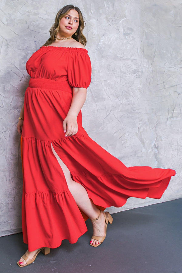 OUT IN THE COUNTRY WOVEN MAXI DRESS.