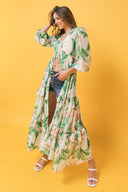 EASY DAYS FLORAL MAXI KIMONO TOP.