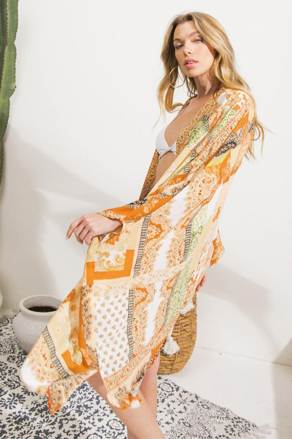 LOVE IN YOUR LIFE KIMONO MIDI COVER UP.
