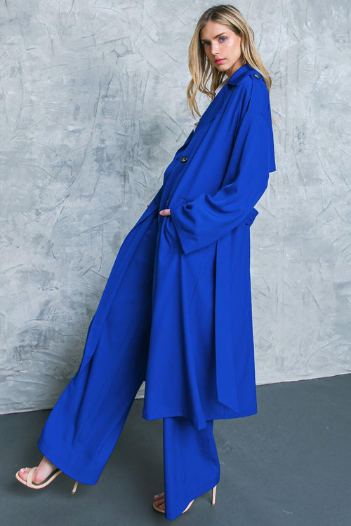BOSS BABE WOVEN TRENCH COAT.