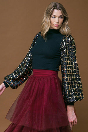 PARTY TOMORROW NIGHT KNIT TOP.