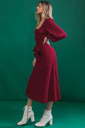 KEEP LOOKING UP SWEATER MIDI DRESS.