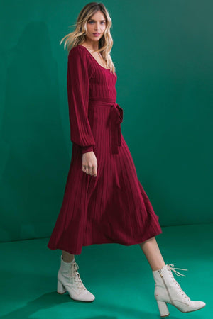 KEEP LOOKING UP SWEATER MIDI DRESS.