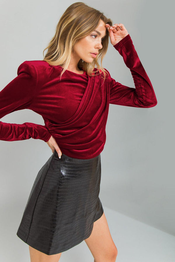 CONTINUE THIS JOURNEY VELVET CROP TOP.