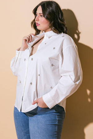 HIT OR MISS POPLIN SHIRT.