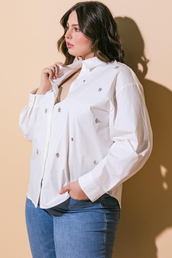 HIT OR MISS POPLIN SHIRT.