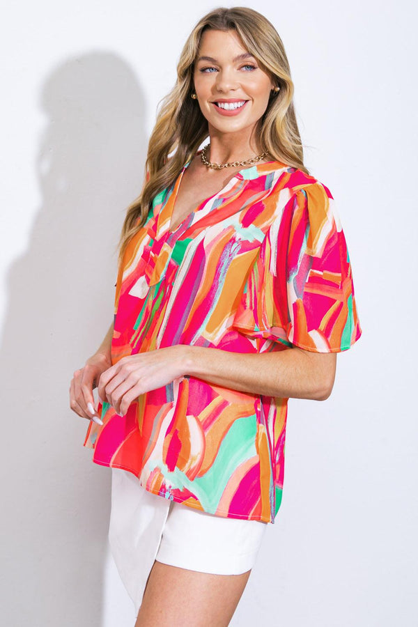 LEAN ON ME WOVEN TOP.