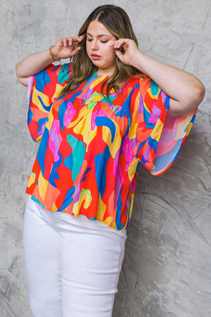 SHINING GARDEN WOVEN TOP.