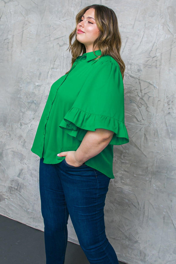 BACK TO BUSINESS WOVEN TOP.