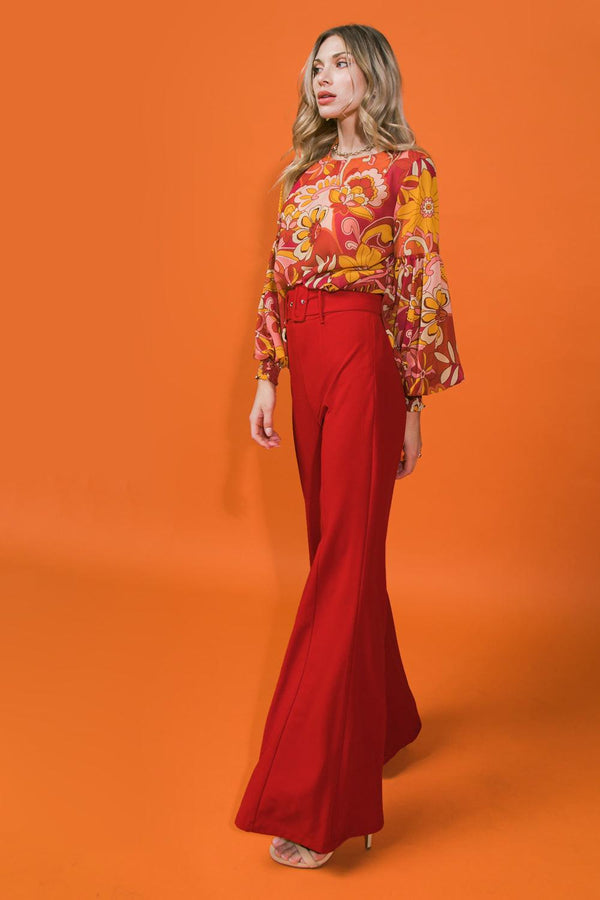 COUNTDOWN THE HOURS WOVEN FLARED PANTS - Flying Tomato - PANTS - Jealous Tomato
