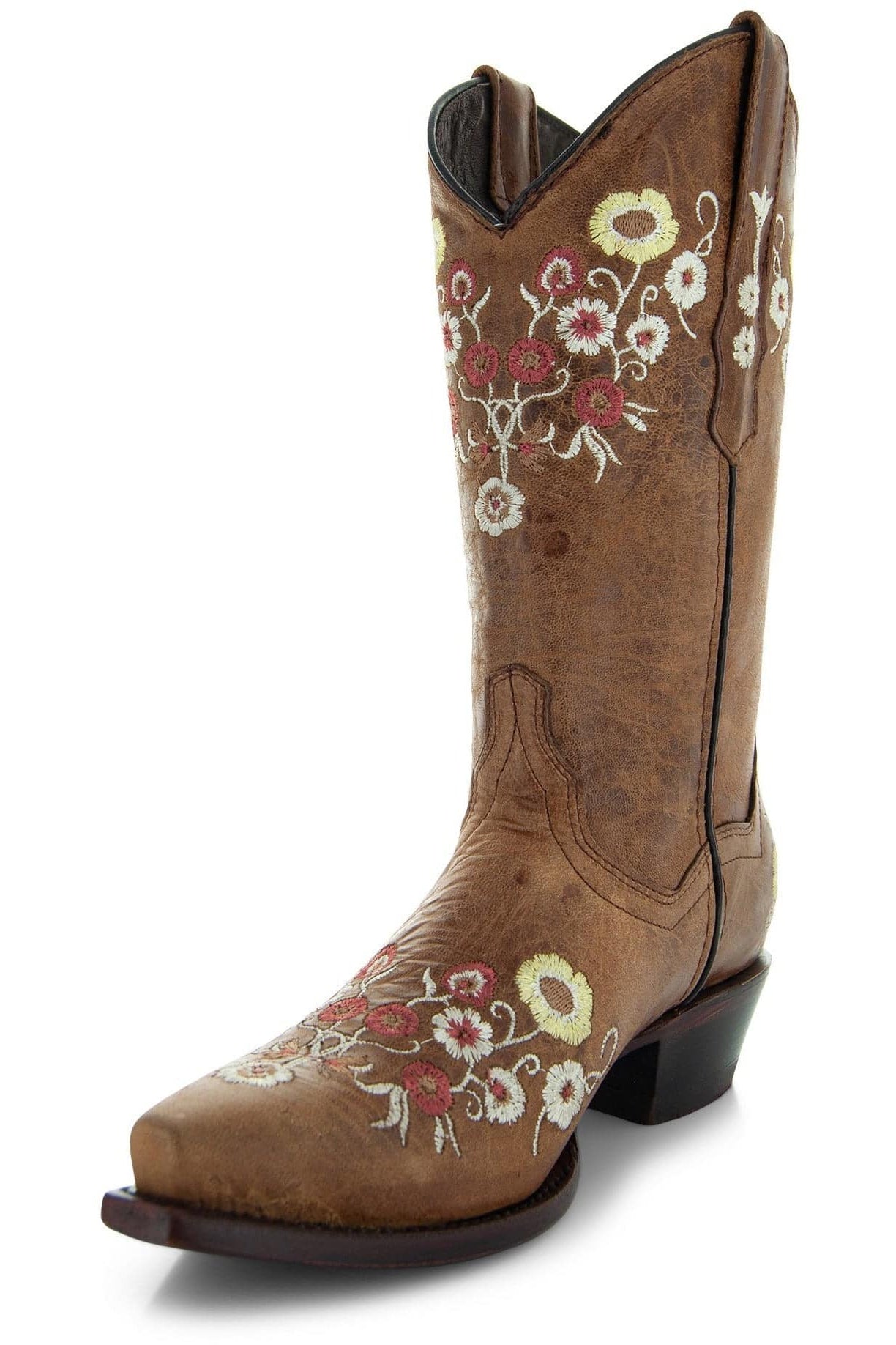 Women's Snipped Toe Western Boots | Floral Showstopper Cowgirl Boots (M50044) - Flying Tomato - Cowboy Boots - Soto Boots