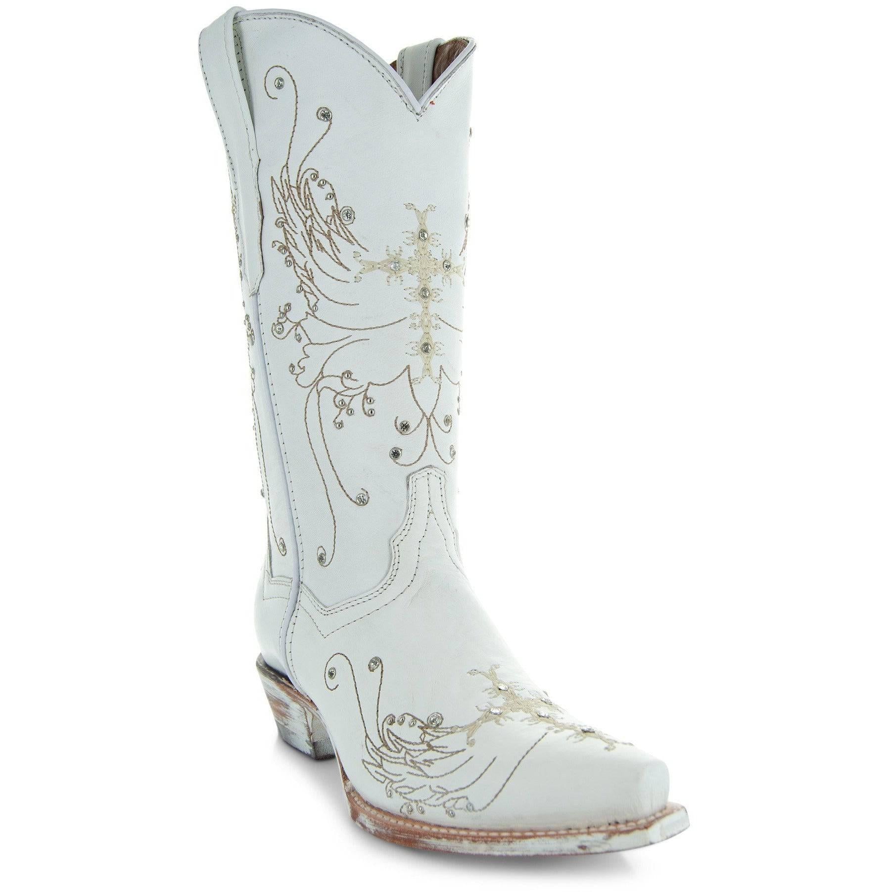 White Rhinestone Cowgirl Boots (Wedding Cowgirl Boots).
